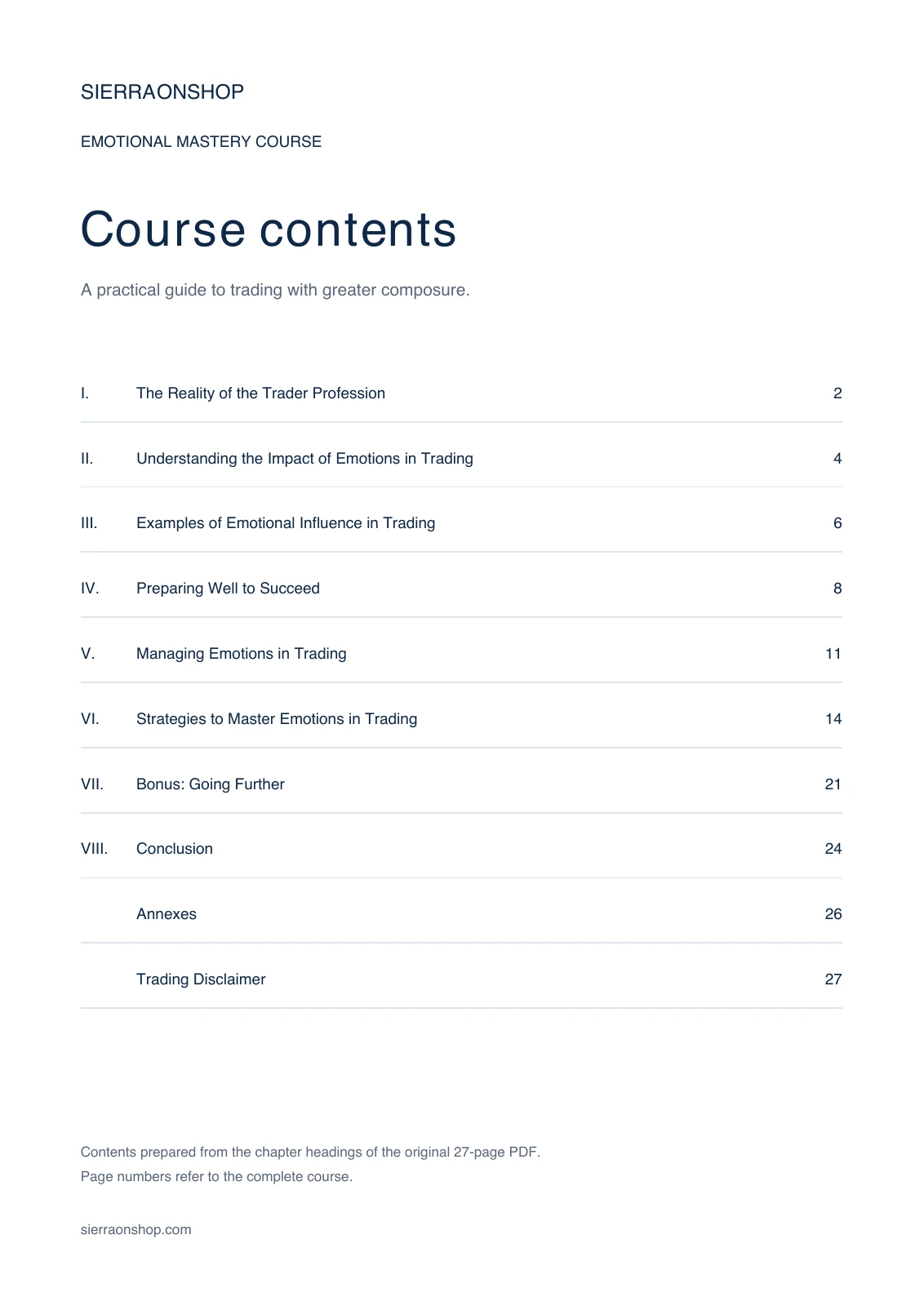 Emotional mastery course, complete contents